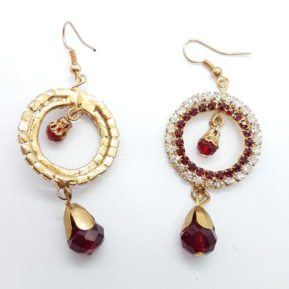 Red Rhinestone Earrings