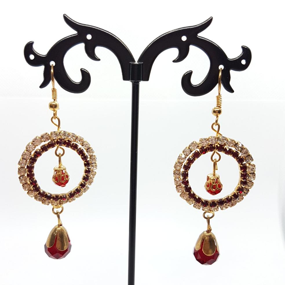 Red Rhinestone Earrings