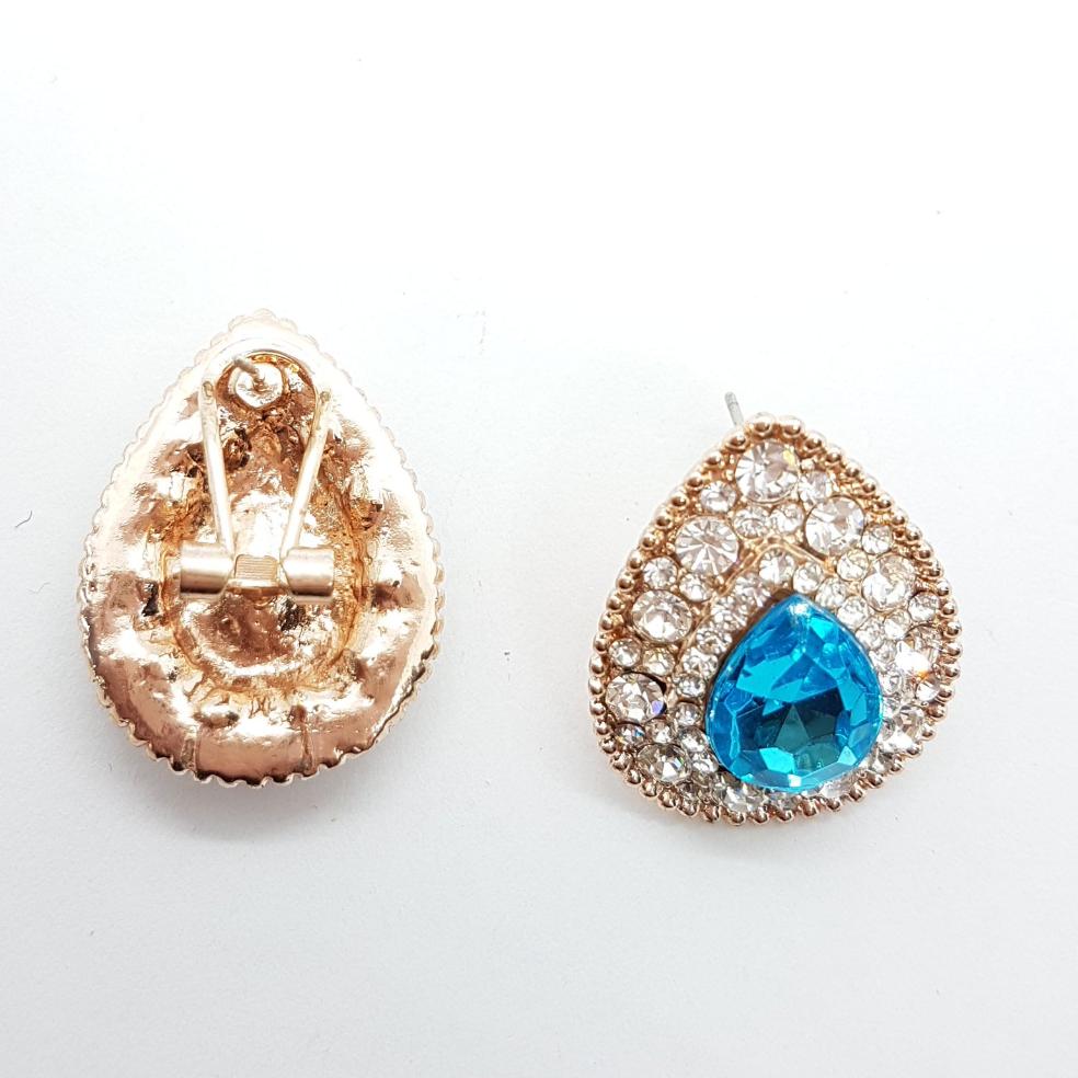 Large Tear Drop Rhinestone Earrings
