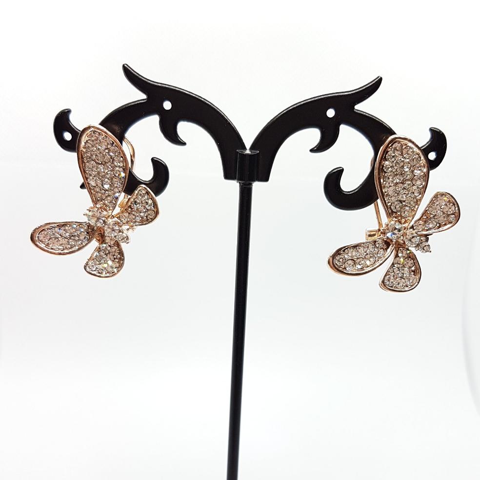 Rhinestone Butterfly Earrings