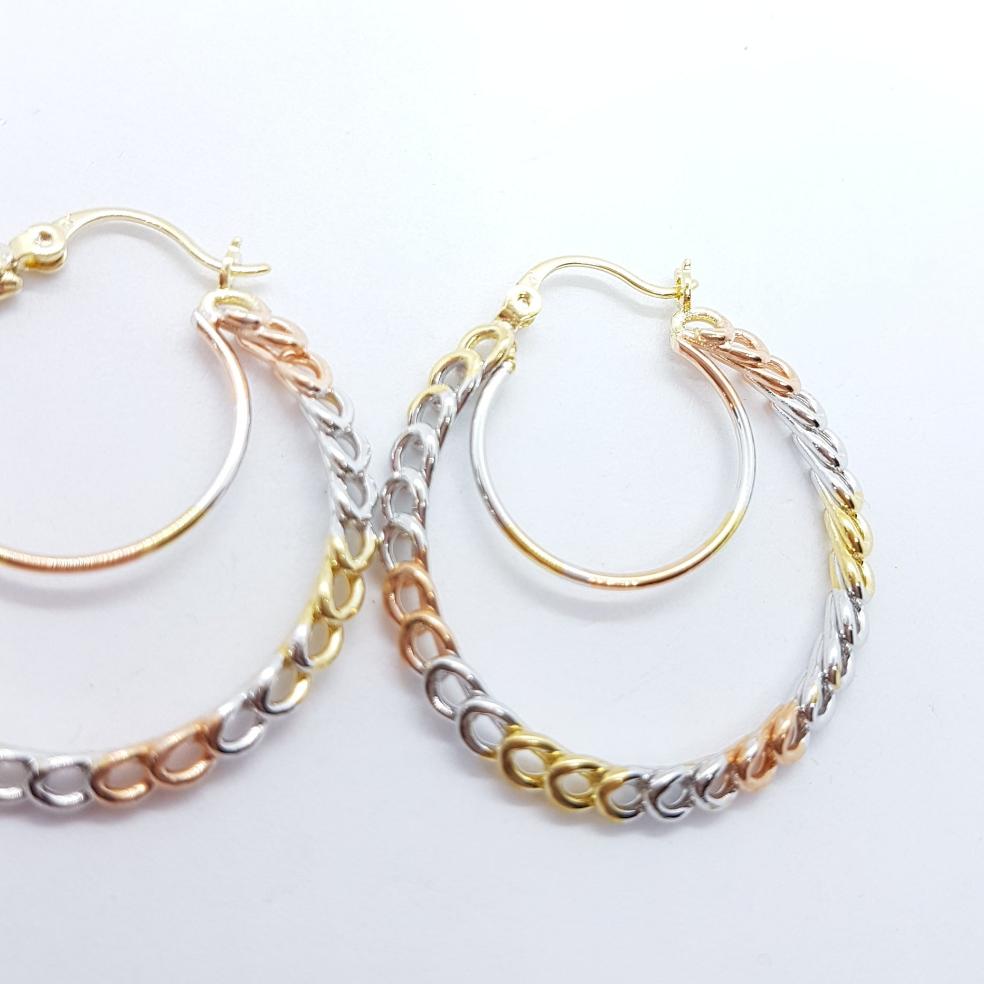 Tri Colour Hoop Earrings