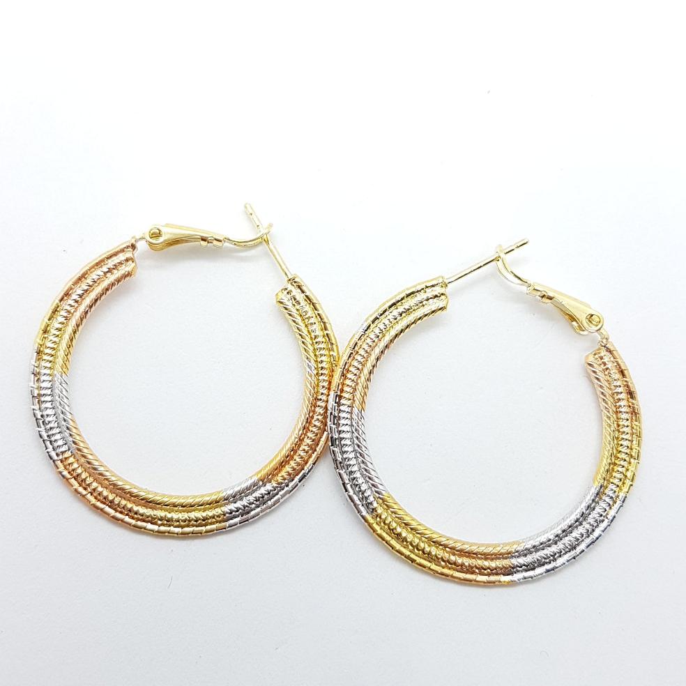Tri Colour Hoop Earrings