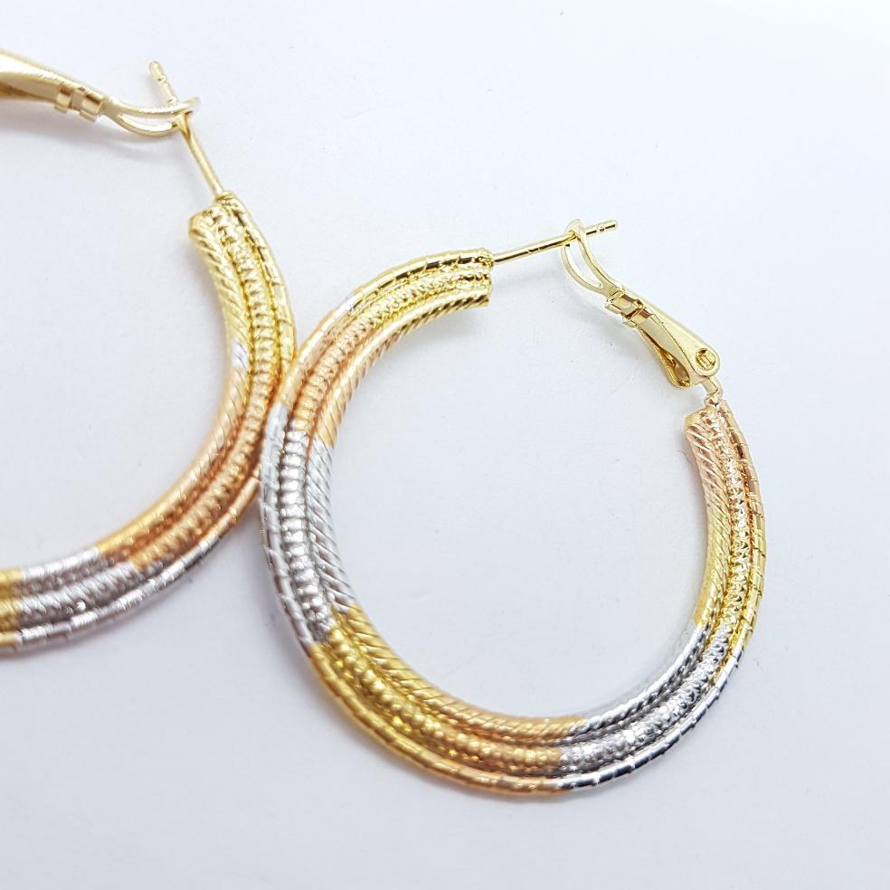 Tri Colour Hoop Earrings