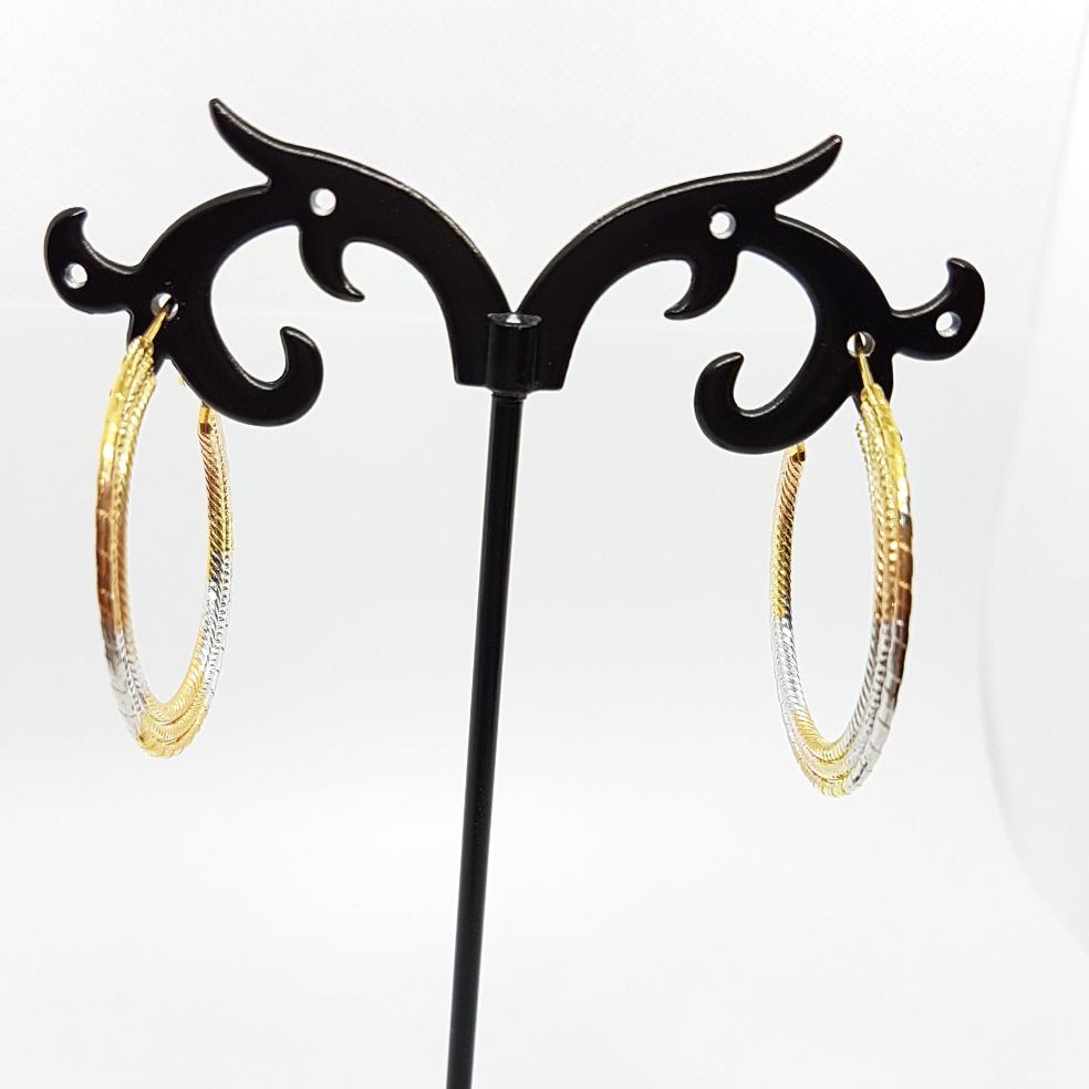 Tri Colour Hoop Earrings