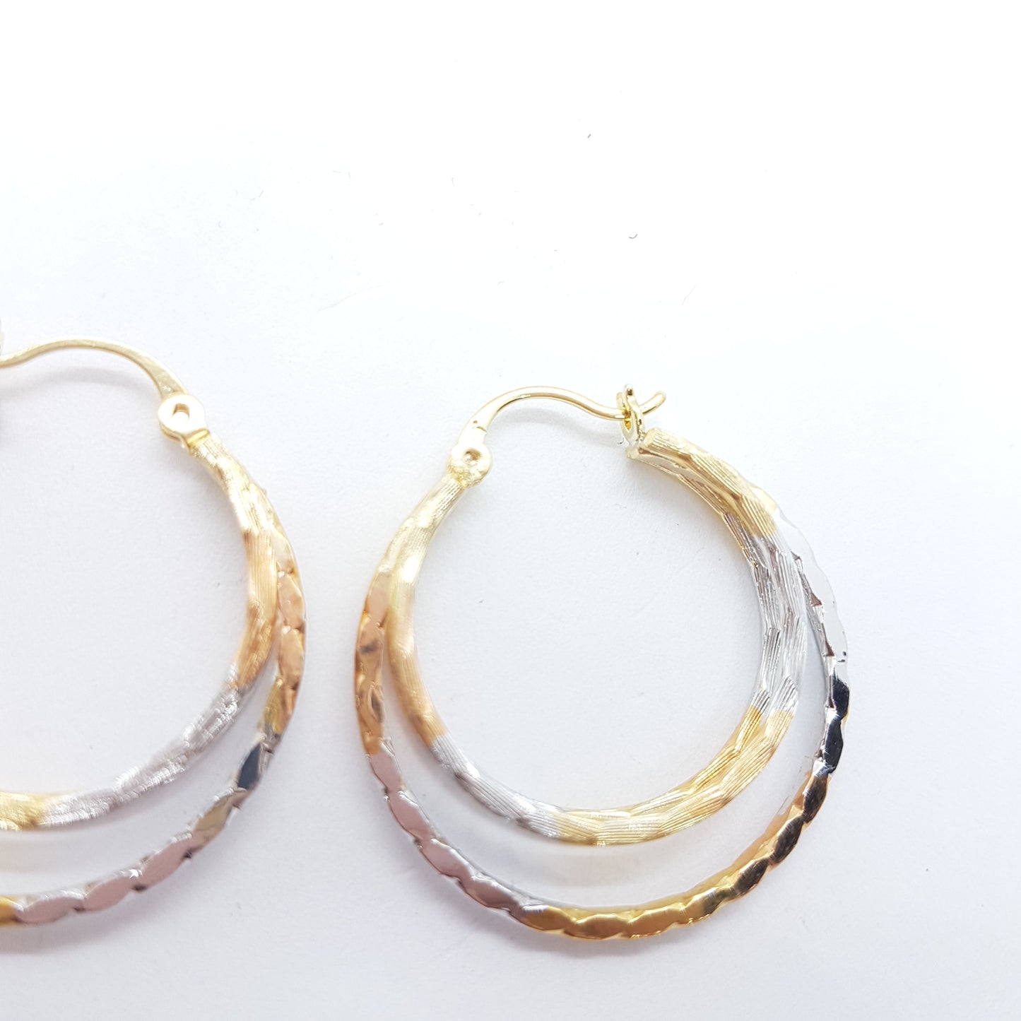 Tri Colour Triple Hoop Earrings