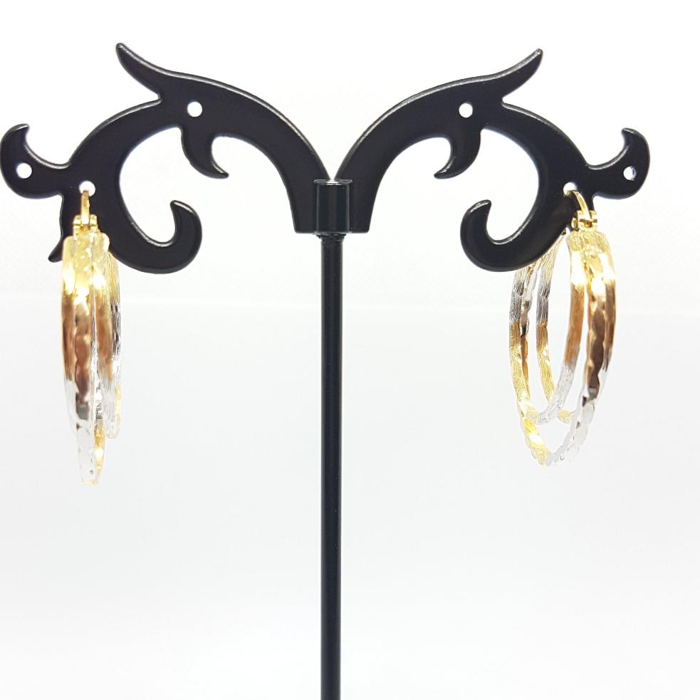 Tri Colour Triple Hoop Earrings