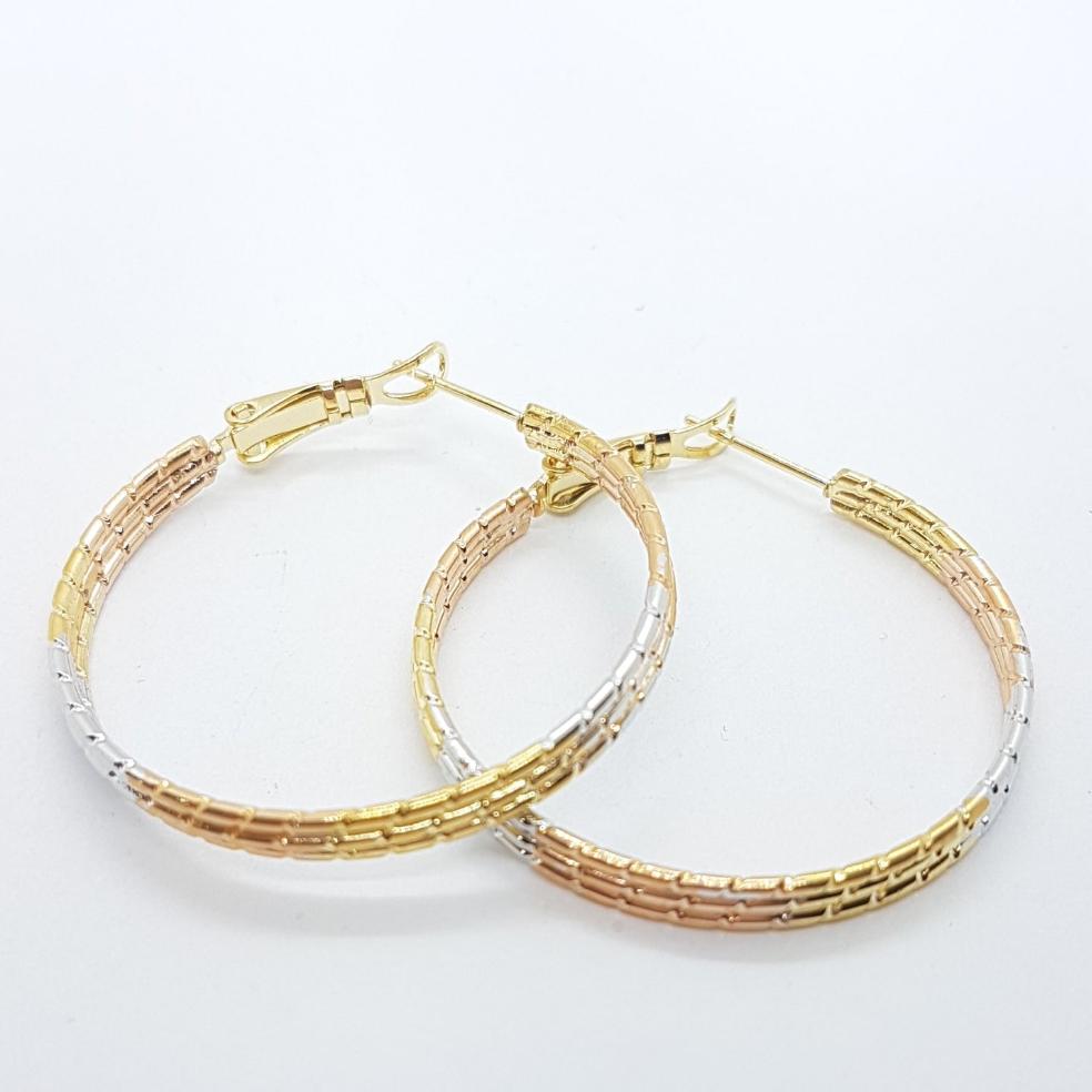 Tri Colour Hoop Earrings