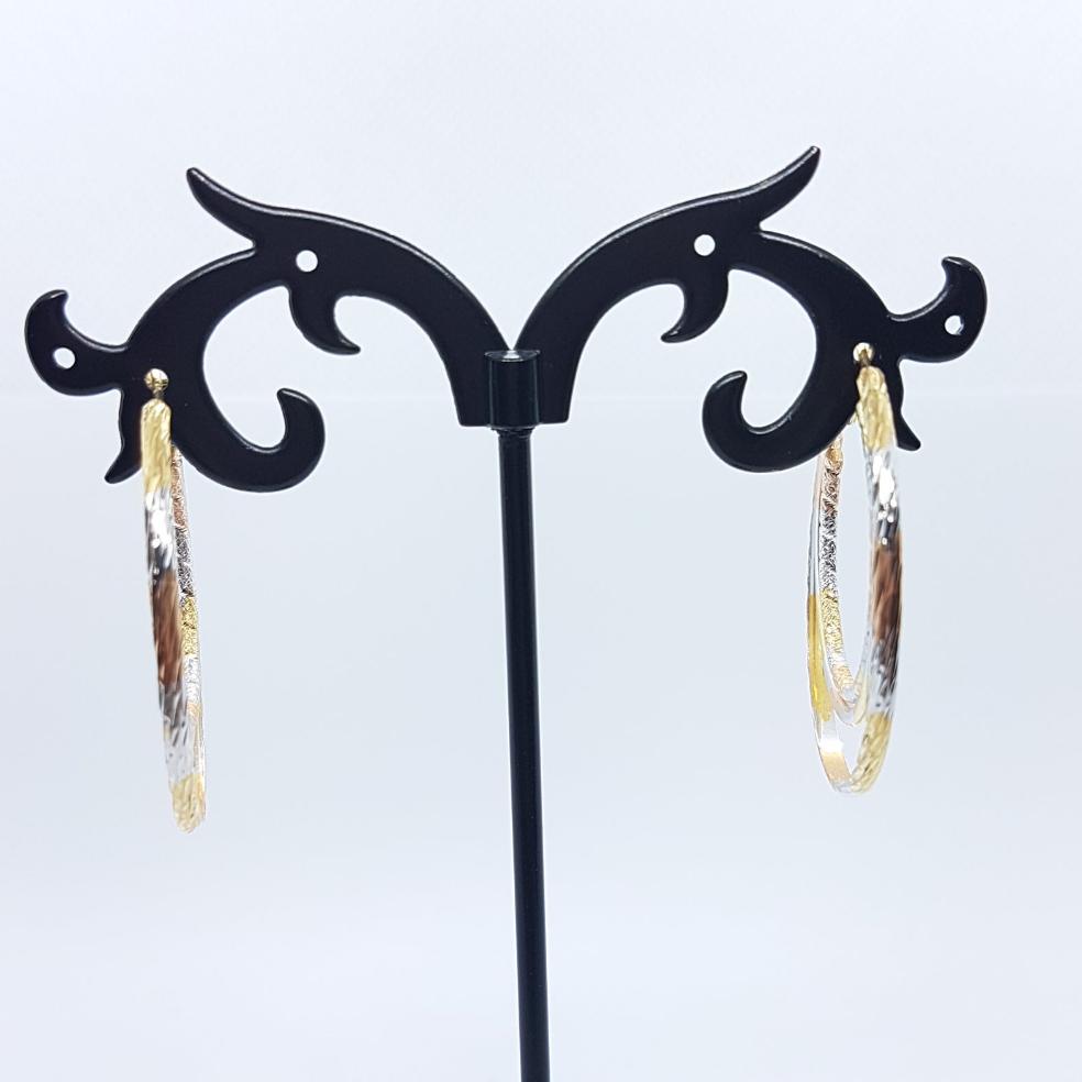 Tri Colour Hoop Earrings
