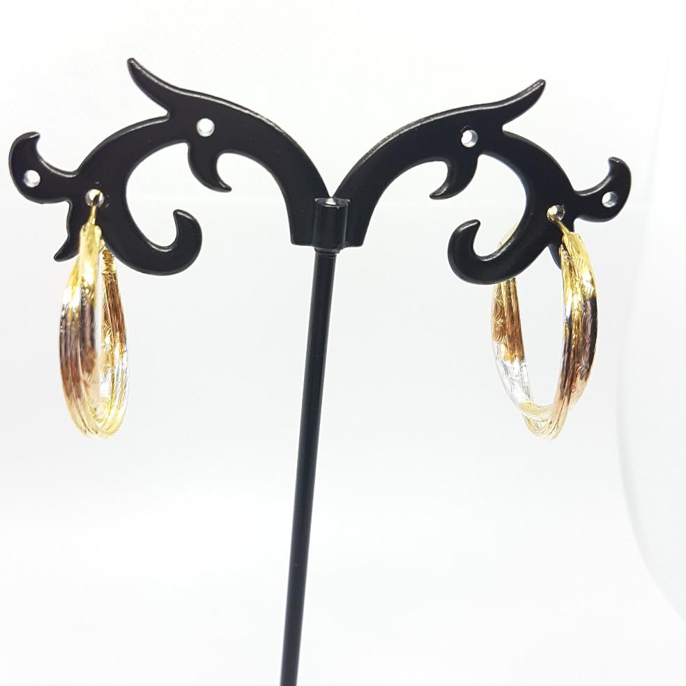 Tri Colour Small Hoop Earrings