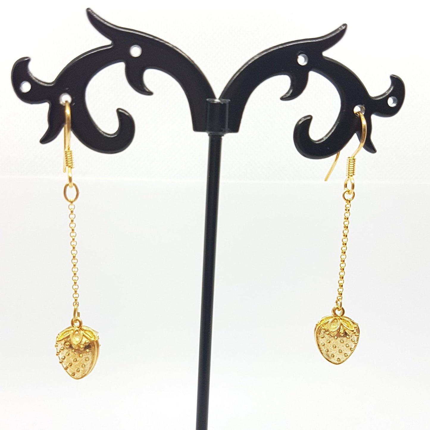 Gold Strawberry Earrings