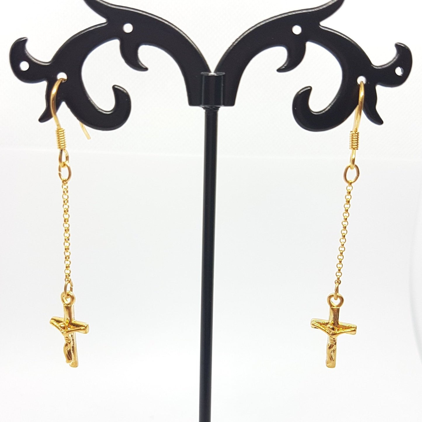 Gold Cross Earrings