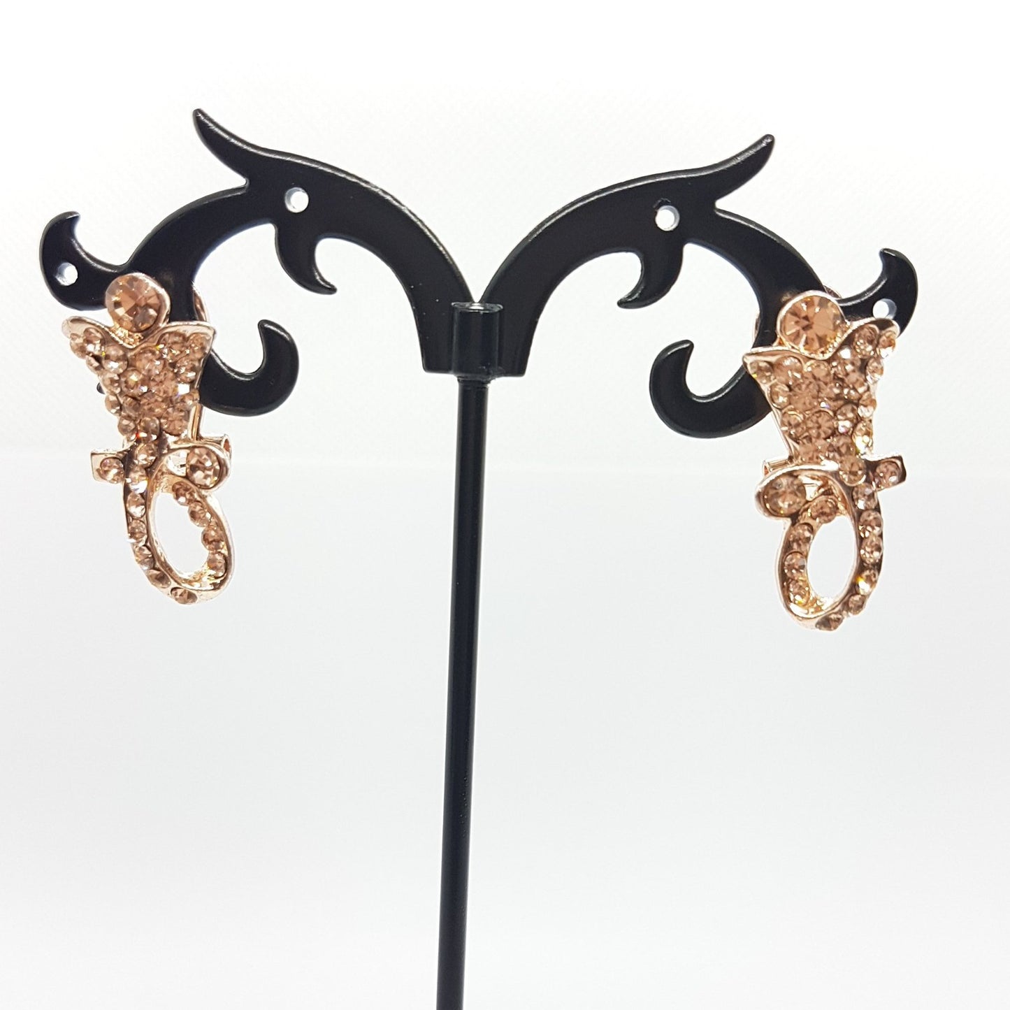 Rose Gold Rhinestone Earrings