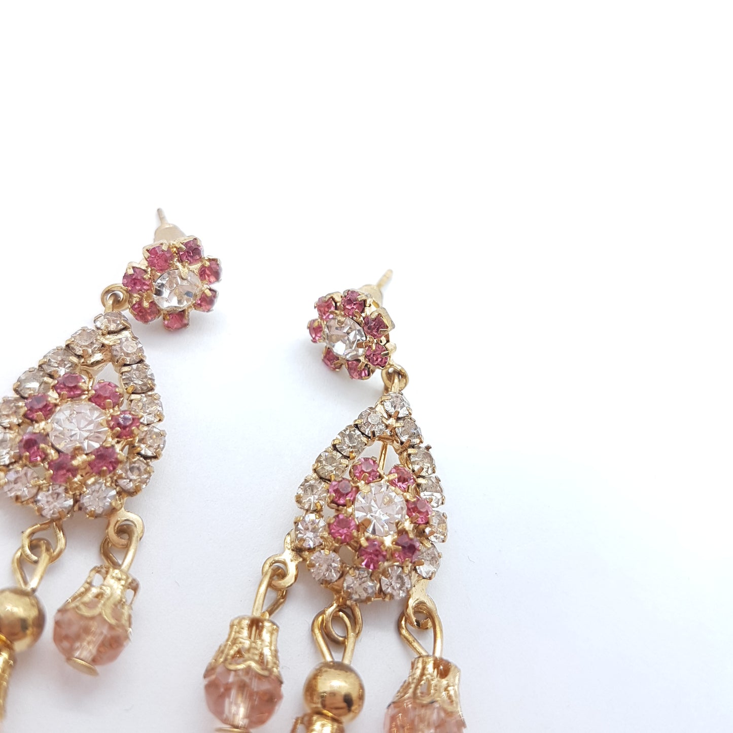 Pink Rhinestone Earrings