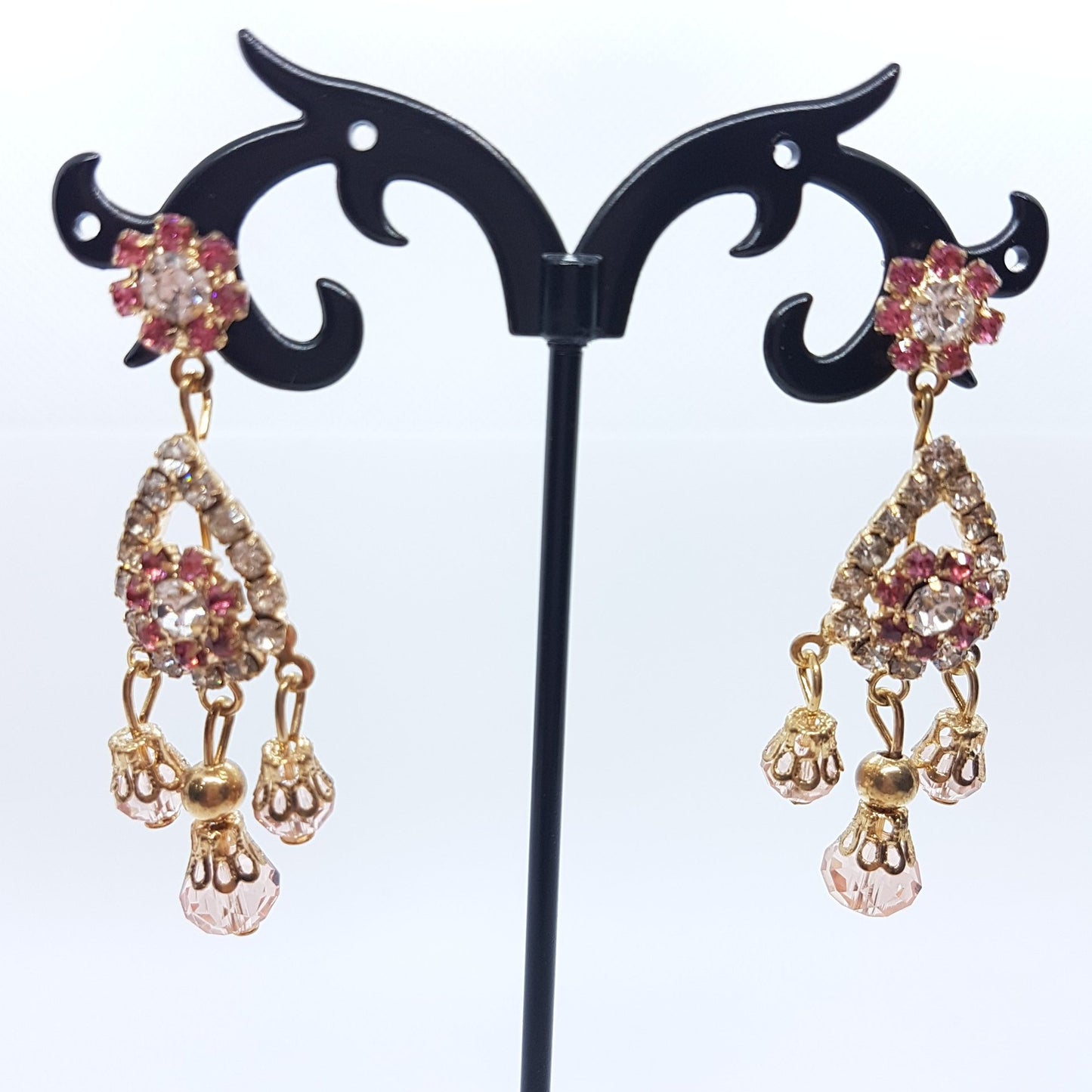 Pink Rhinestone Earrings