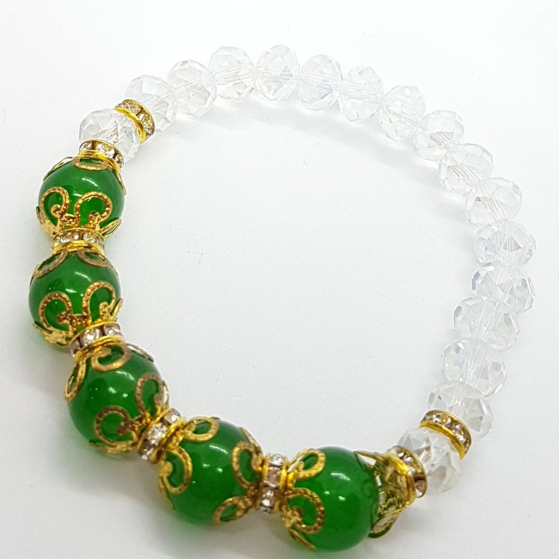 Green Stretch Beaded Bracelet