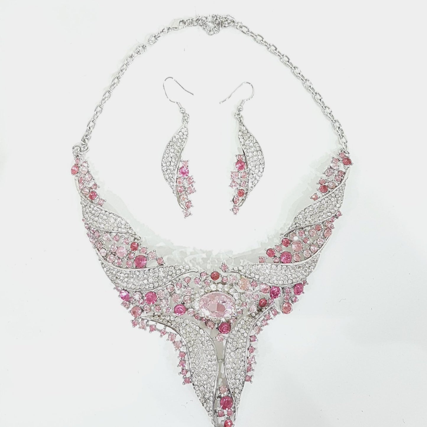 Pink and Crystal Rhinestone Jewellery Set