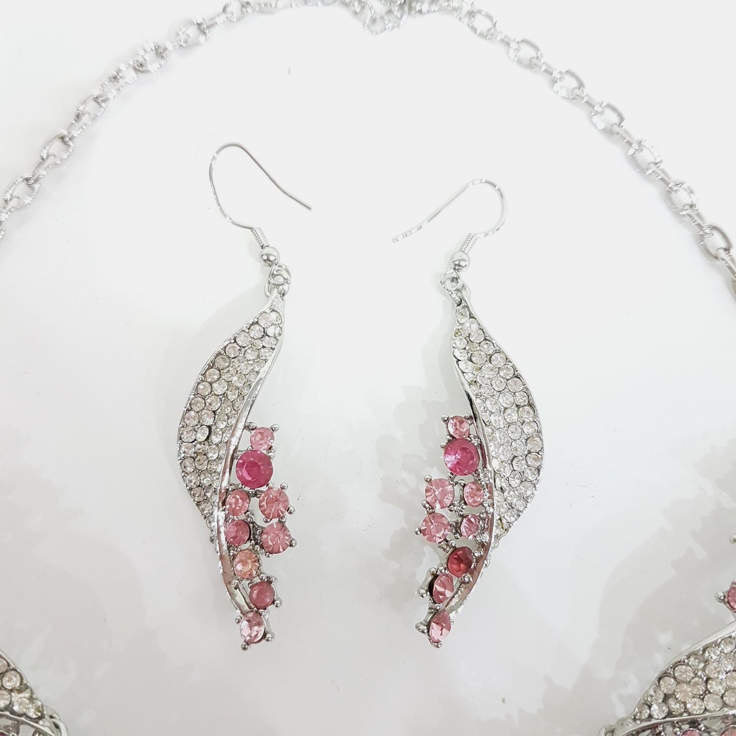 Pink and Crystal Rhinestone Jewellery Set