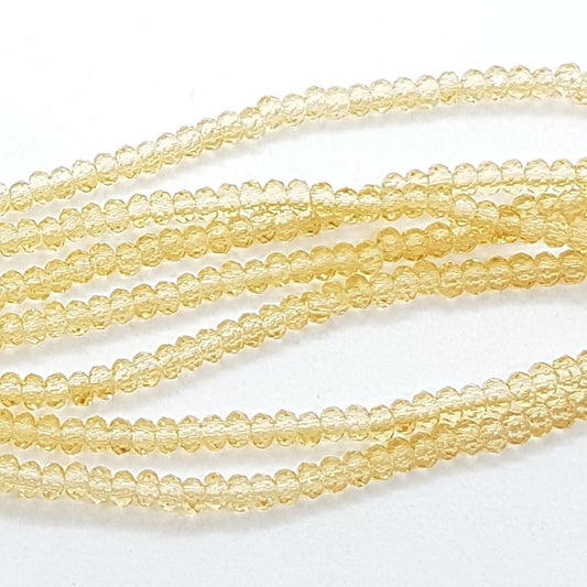 Tiny Crystal Golden Rondelle Beads