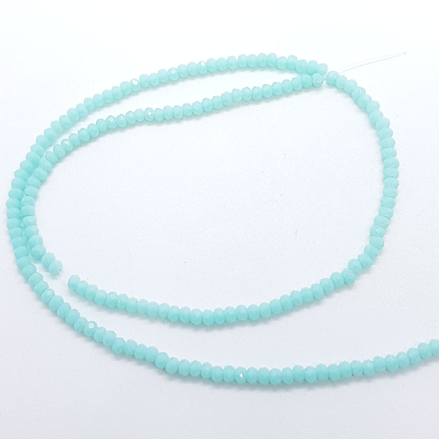 Tiny Blue Crystal Rondelle Beads