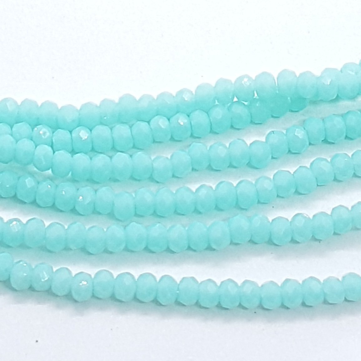 Tiny Blue Crystal Rondelle Beads