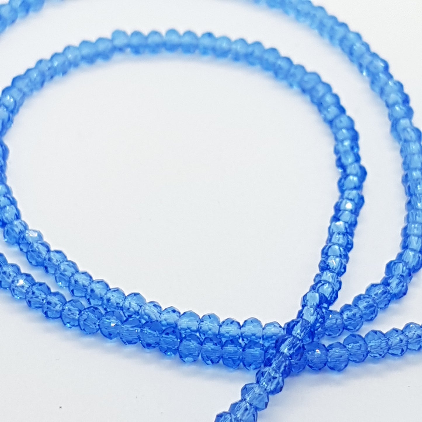 Tiny Blue Crystal Rondelle Beads