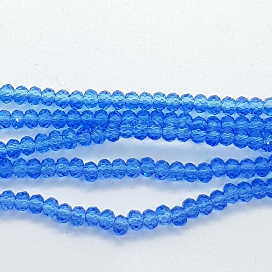 Tiny Blue Crystal Rondelle Beads