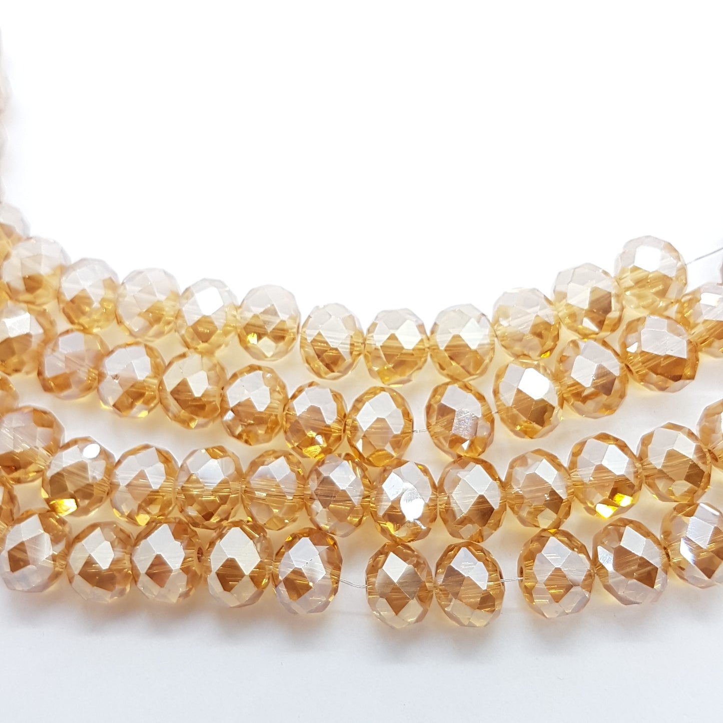 Large Golden Crystal Rondelle Beads