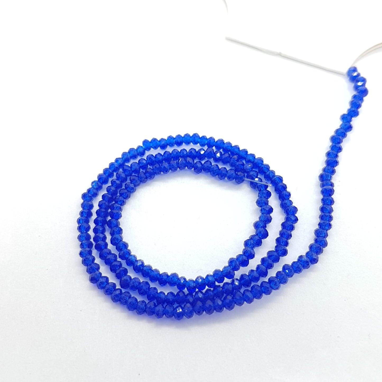 Tiny Dark Blue Crystal Rondelle Beads
