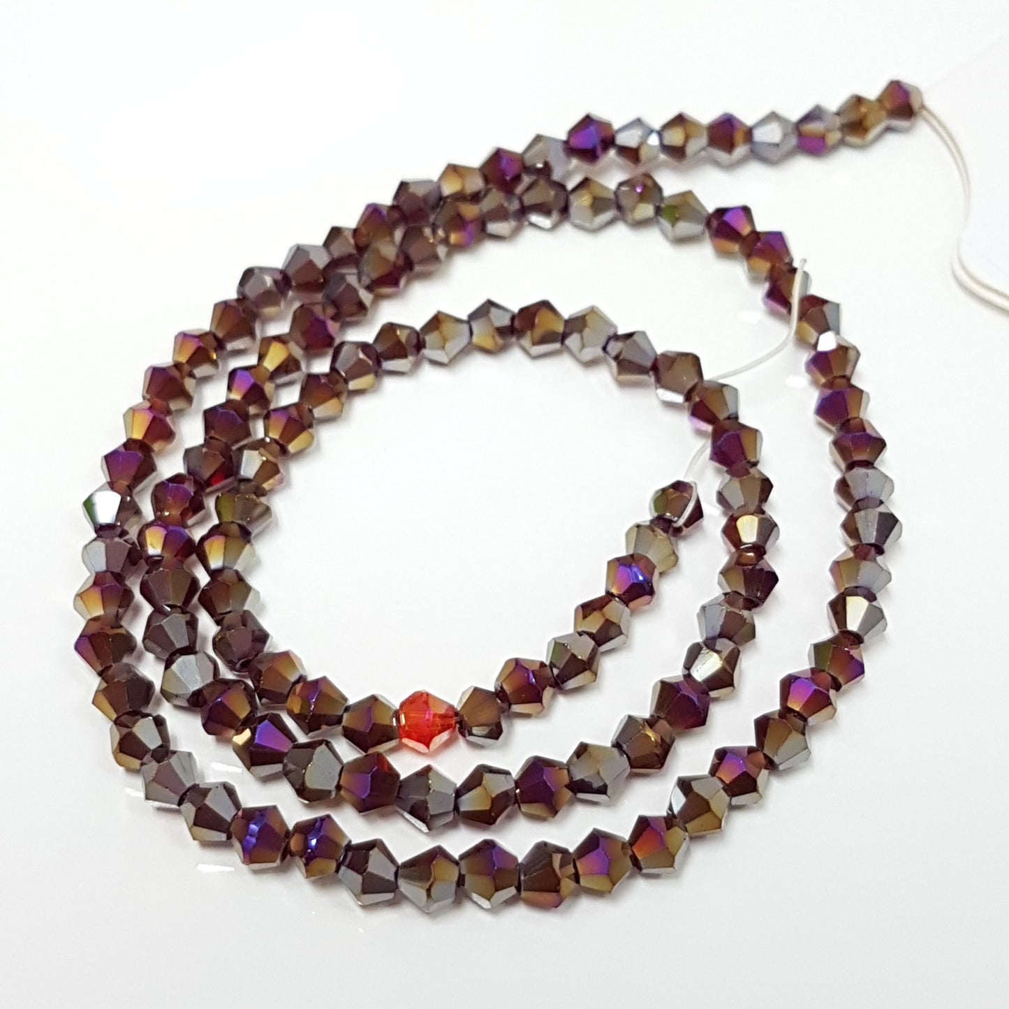 4mm Red AB Crystal Glass Bicones
