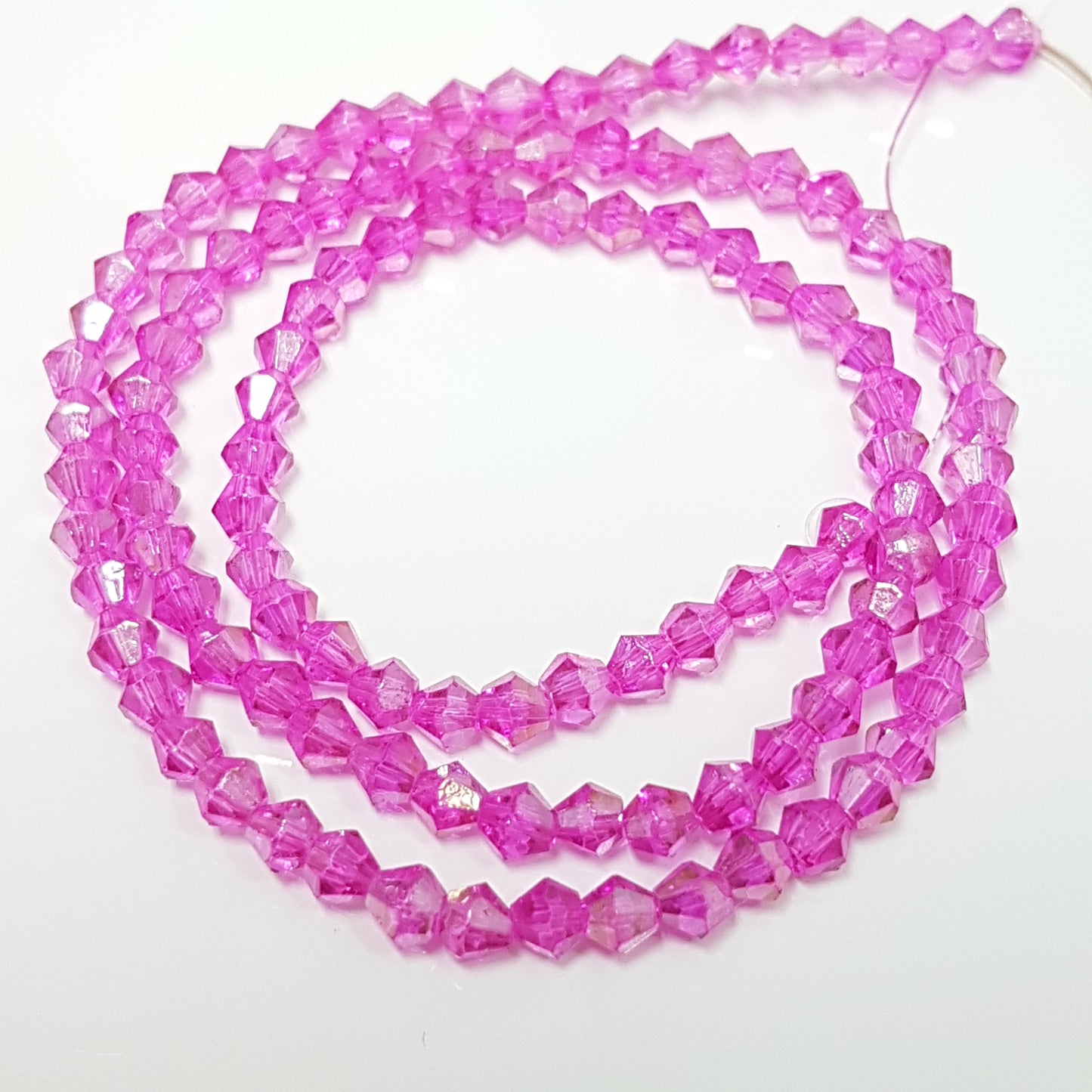 4mm Fuchsia Glass Bicones