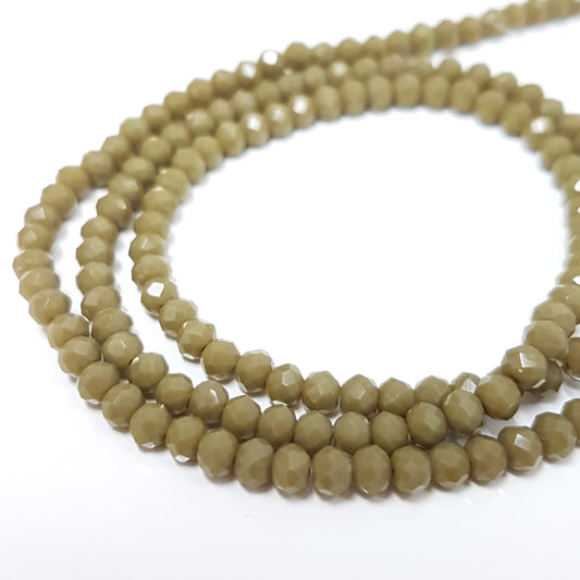 Army Green Crystal Rondelle Beads