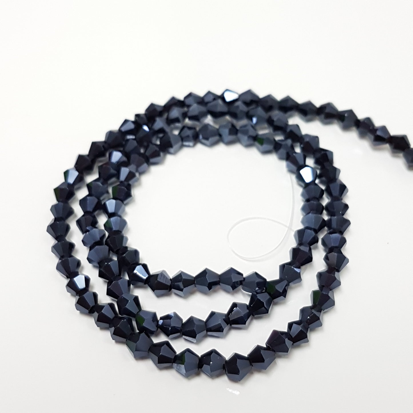 4mm Black Crystal Glass Bicones