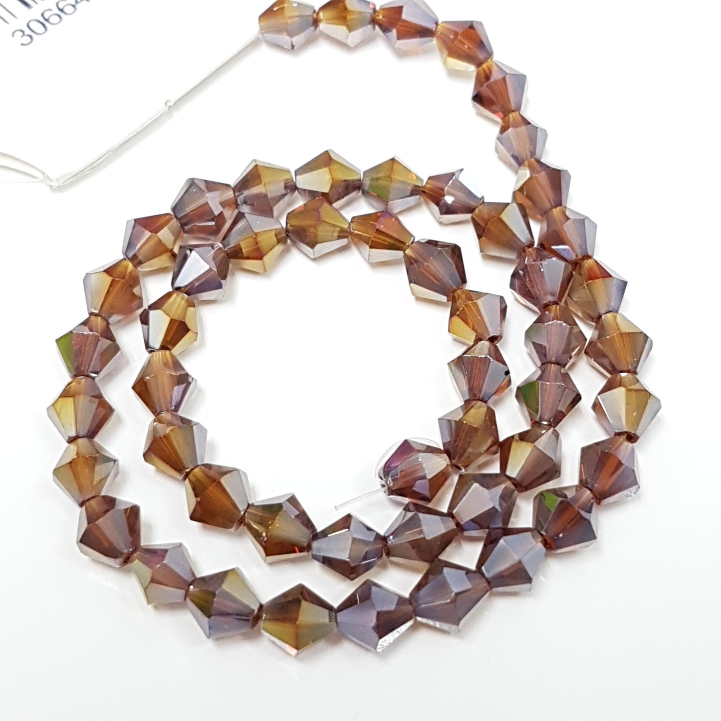 6mm Brown AB Glass Bicones