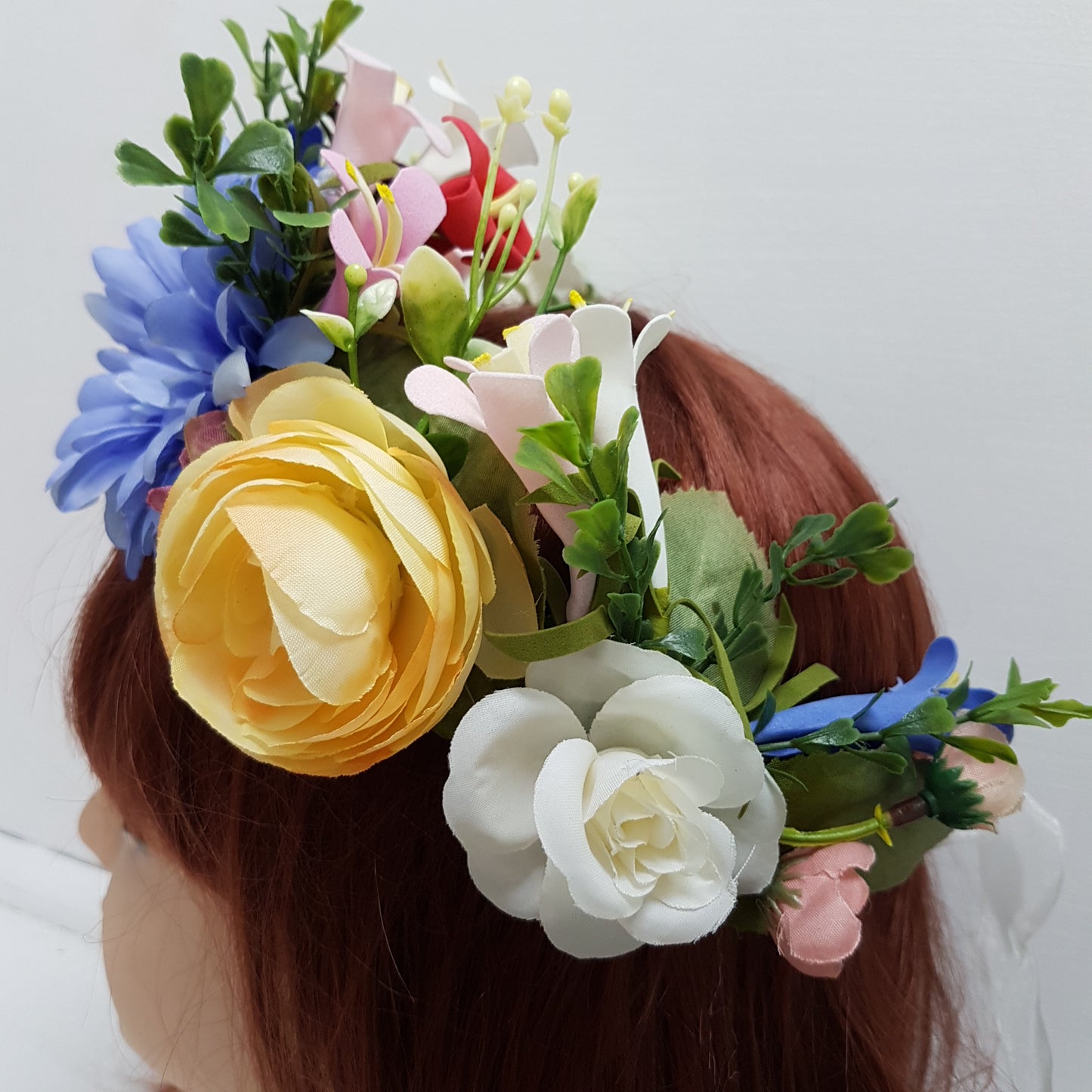 Blue Statement Floral Hair Crown