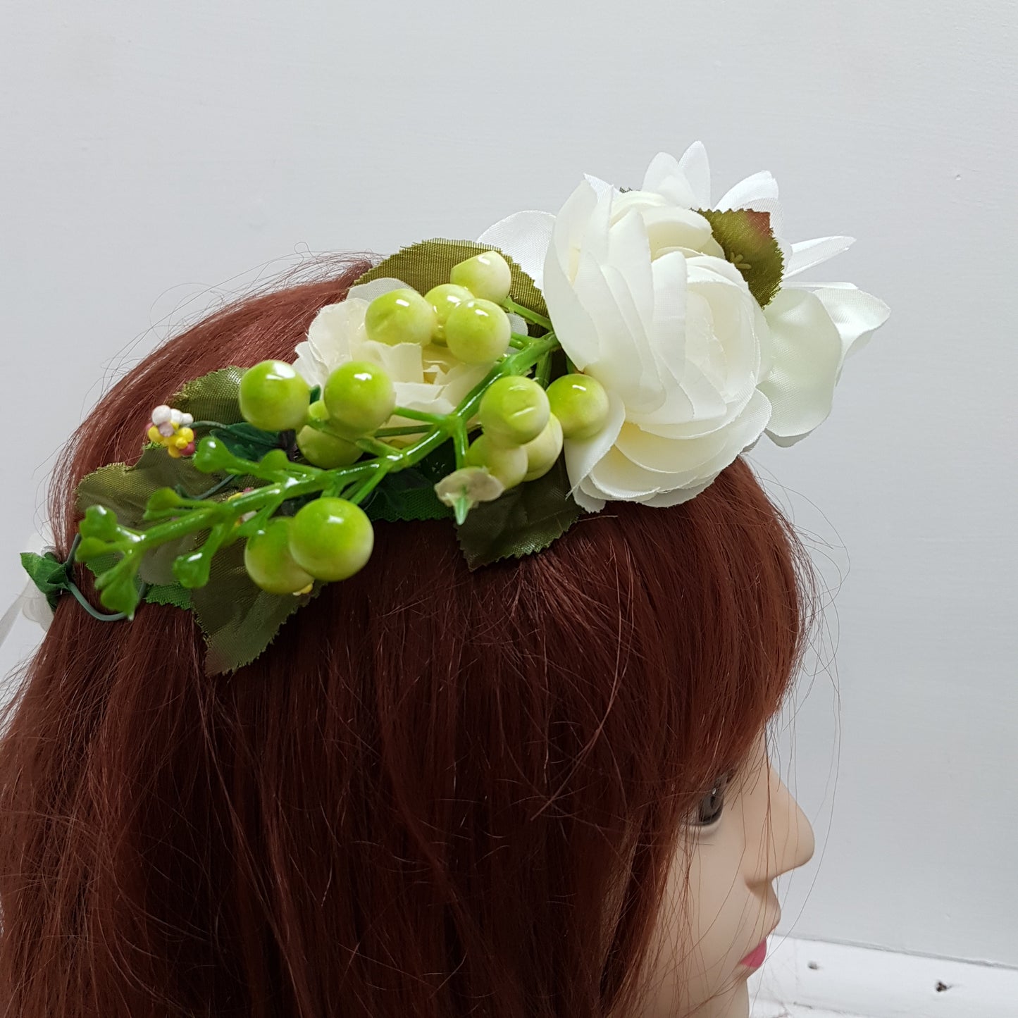 White Mixed Floral Hair Crown