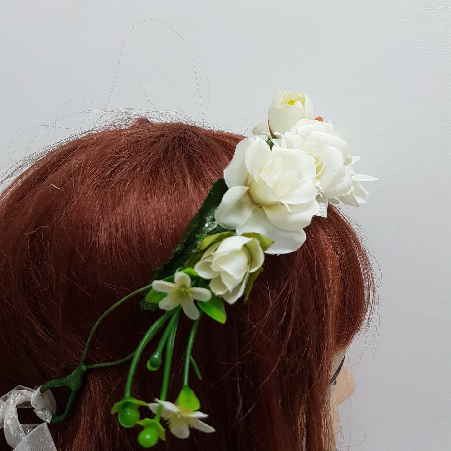 White Yellow Floral Hair Crown