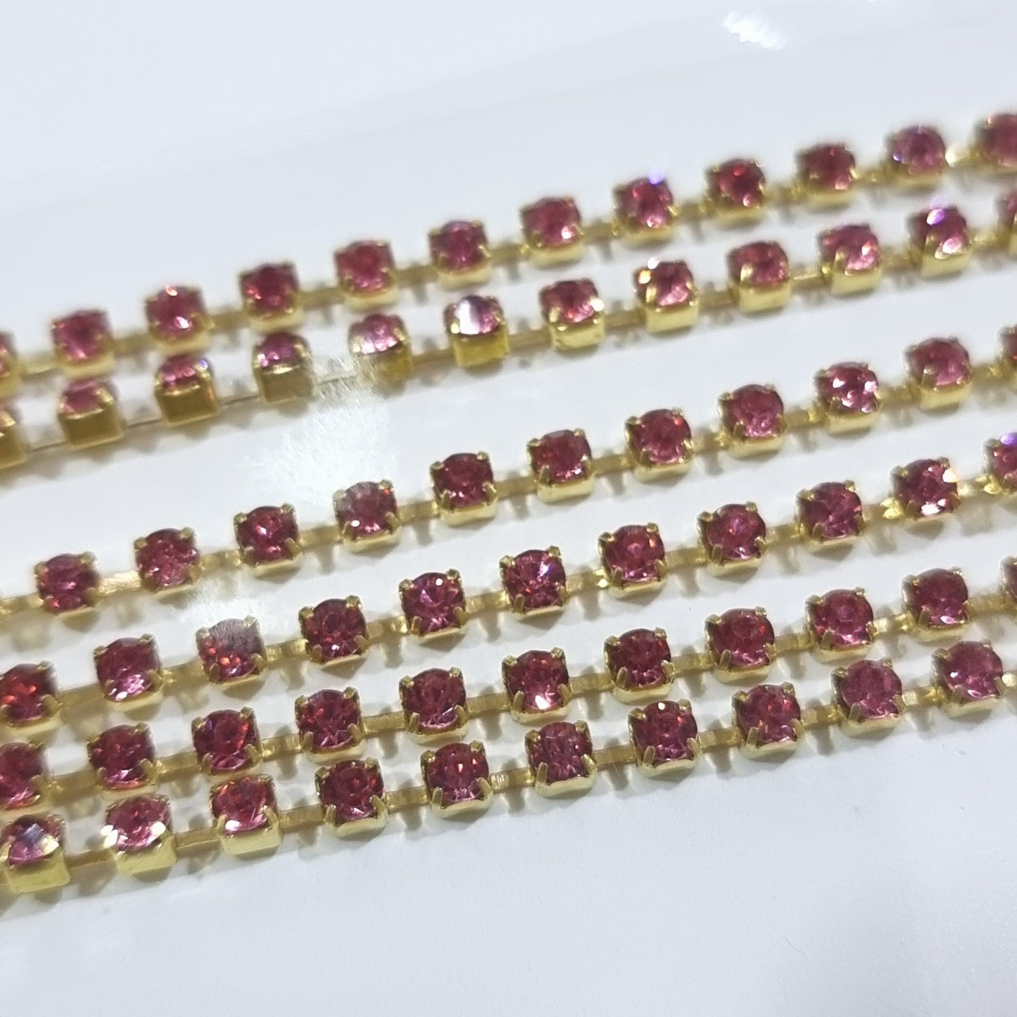 Indian Pink Preciosa Rhinestone Chain ss8