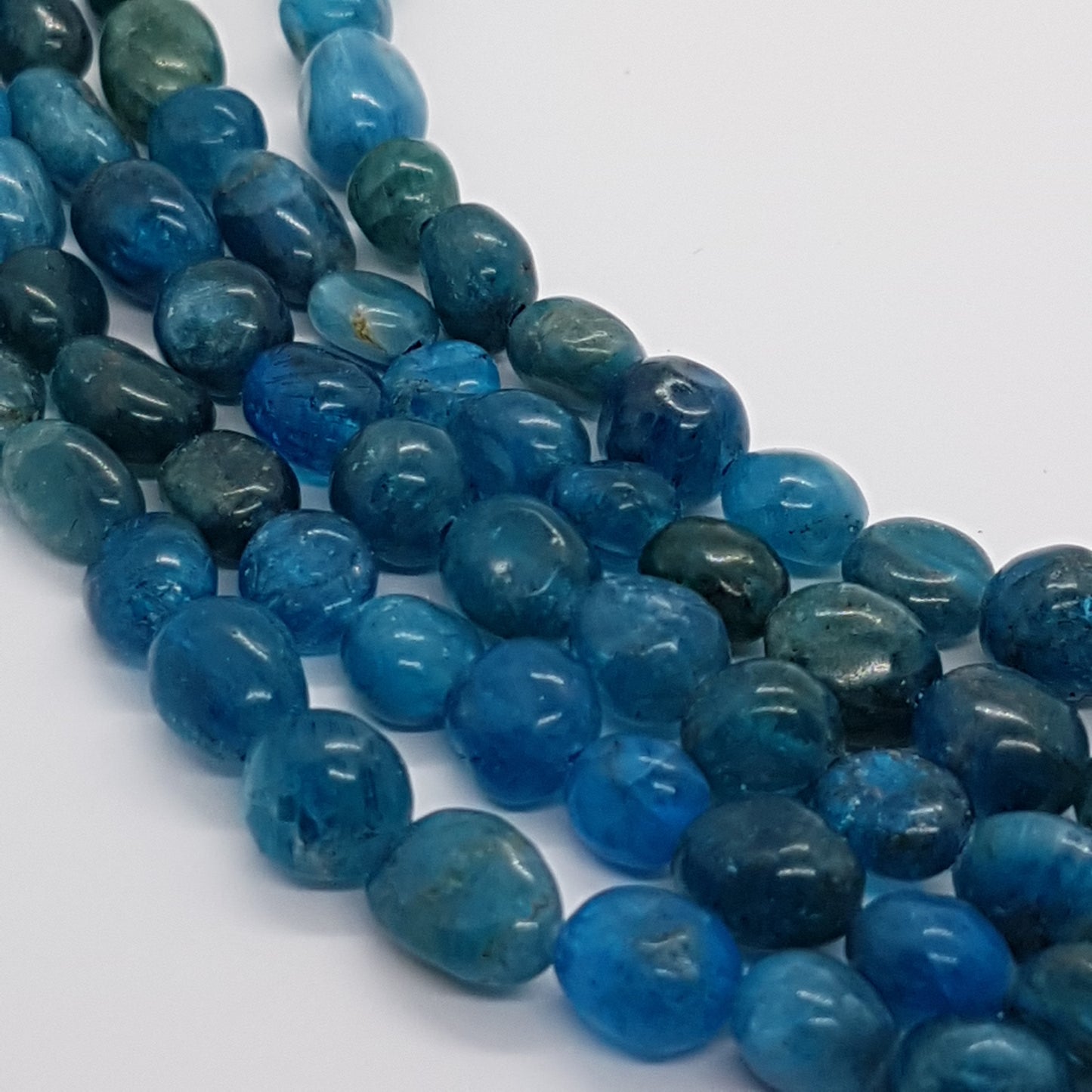 Blue Apatite Gemstone Nugget Beads