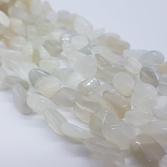 White Moonstone Gemstone Nugget Beads