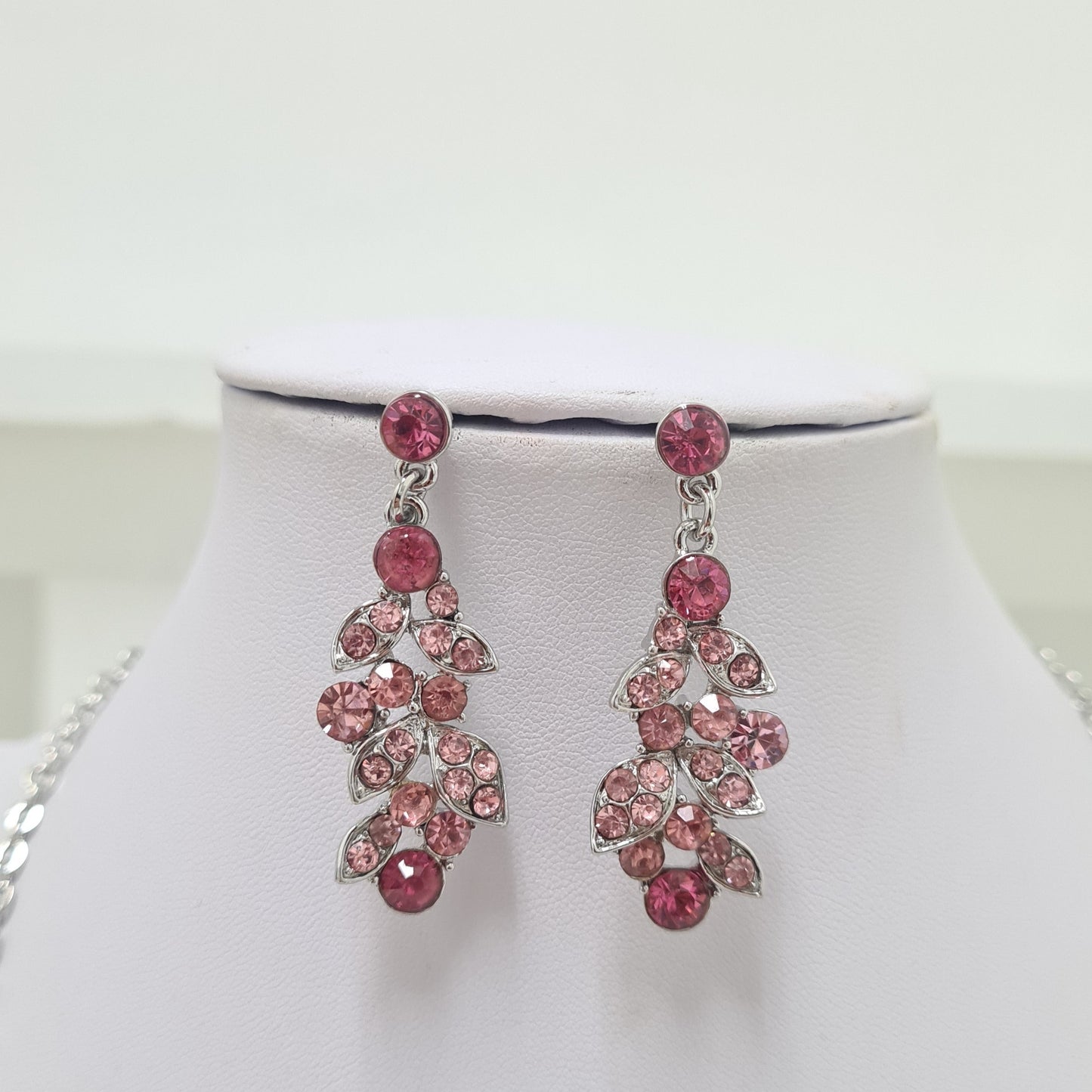 Pink Rhinestone Necklace Set