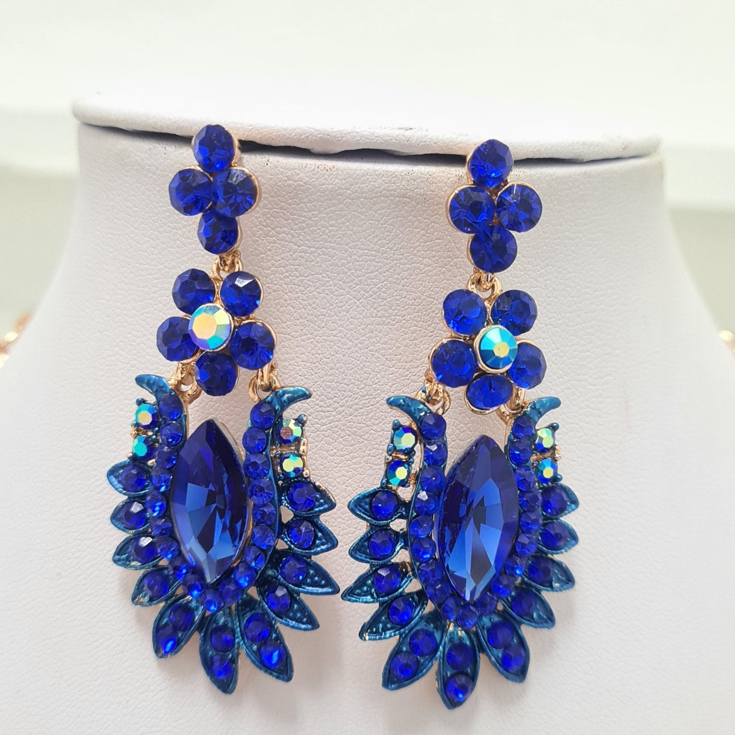 Blue Rhinestone Jewellery Set