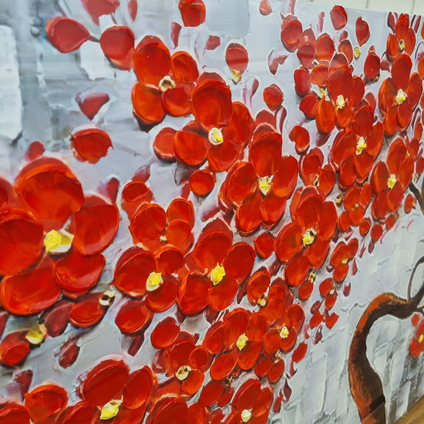 Oil Canvas Painting - Red Flowering Tree