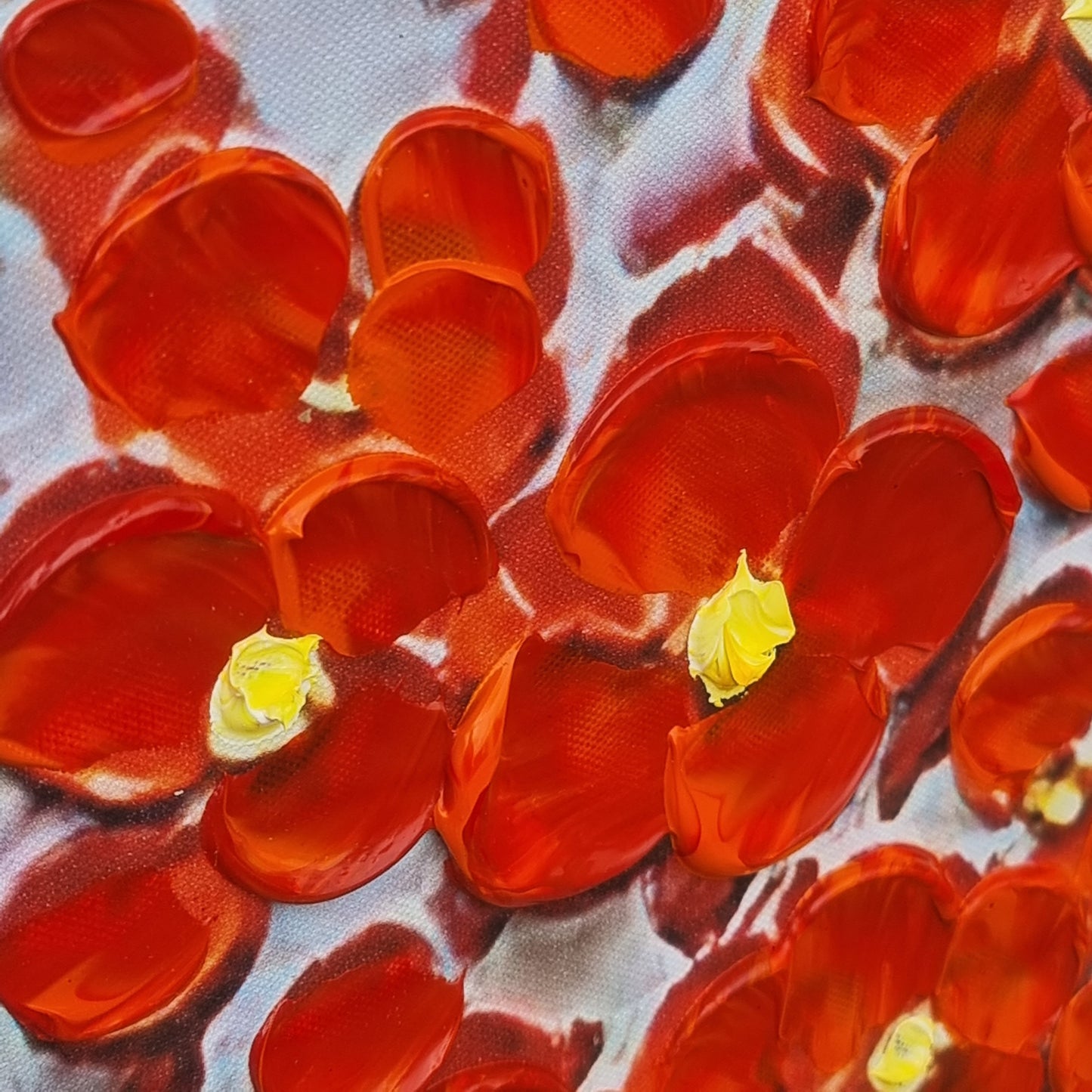 Oil Canvas Painting - Red Flowering Tree