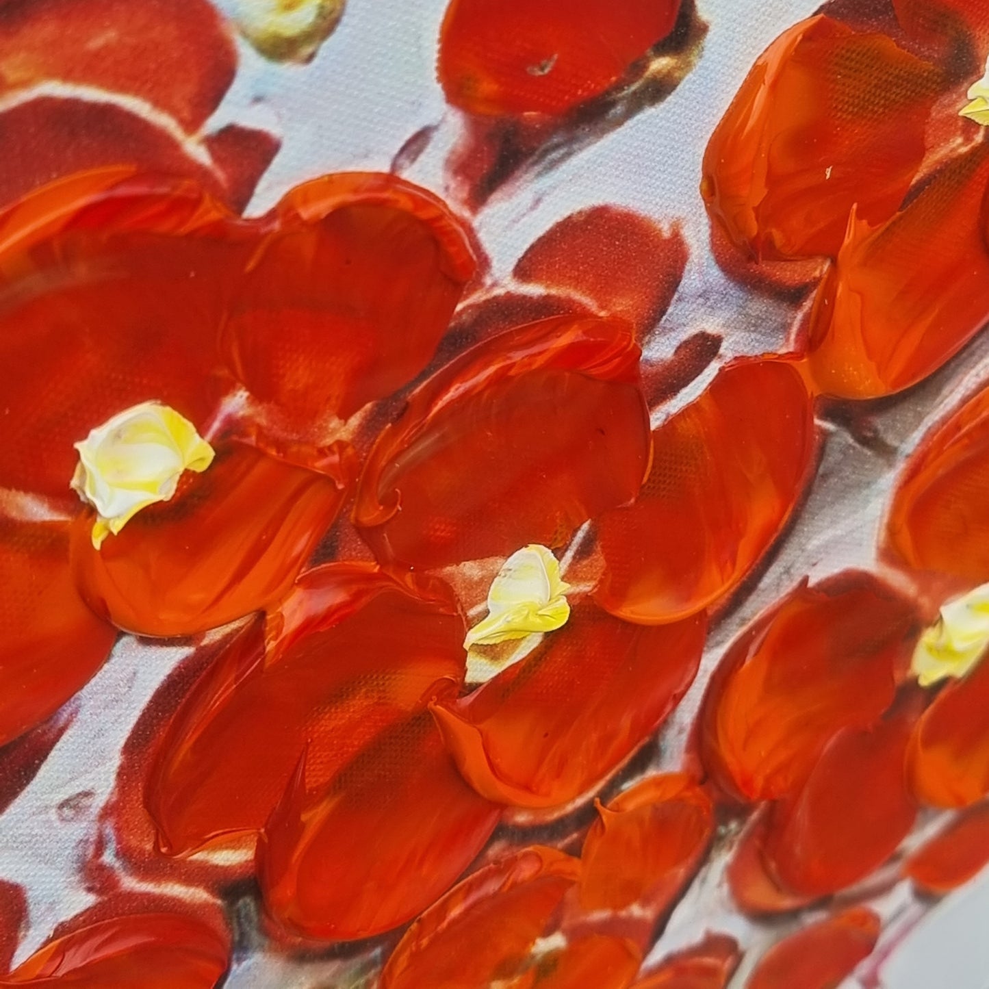 Oil Canvas Painting - Red Flowering Tree