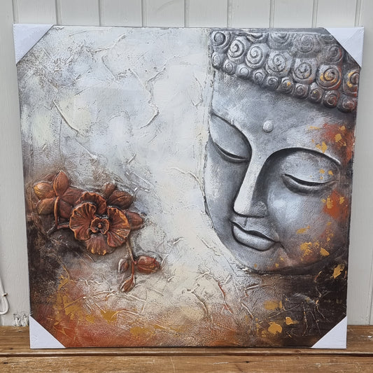 3D Buddha Oil Painting -Serene Flower