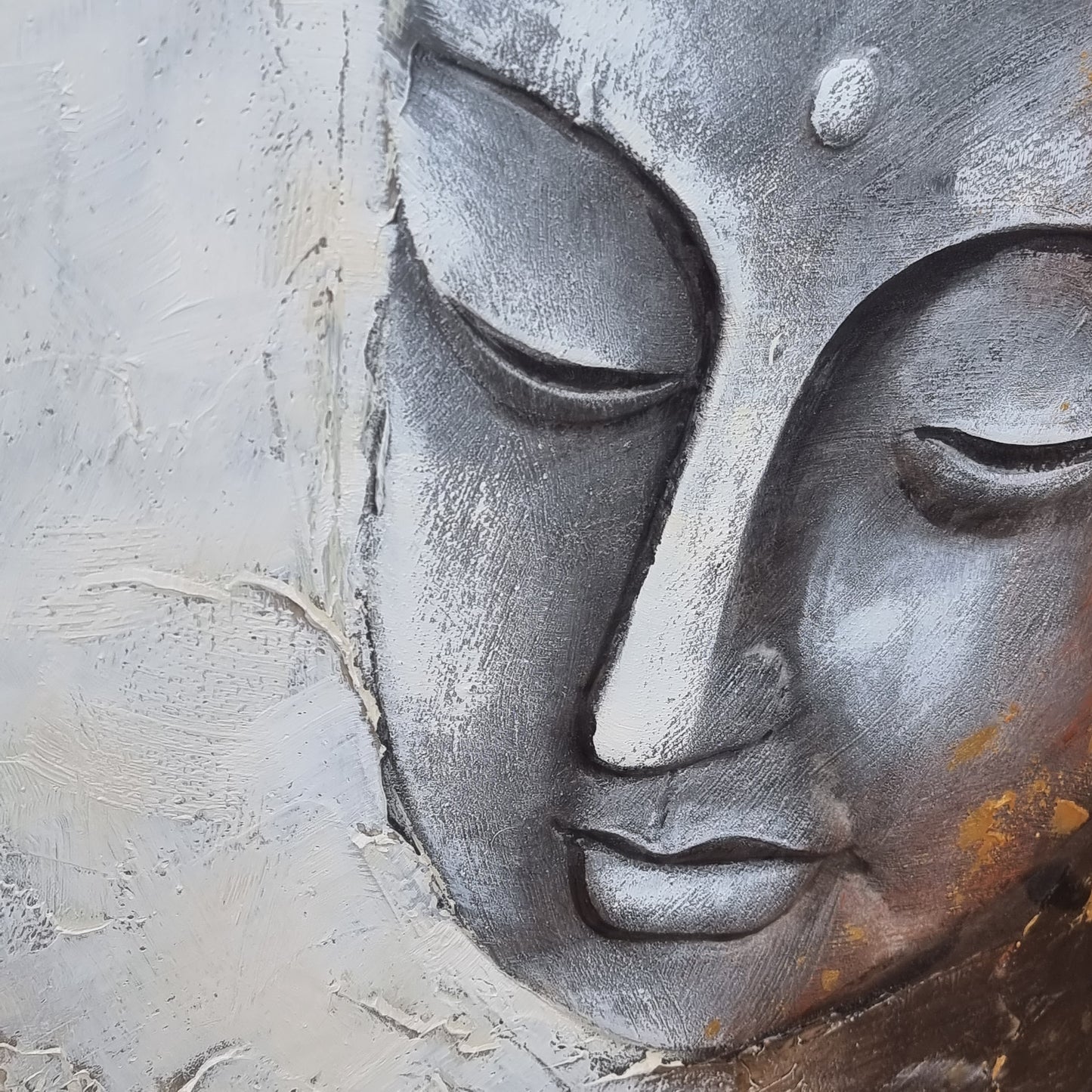 3D Buddha Oil Painting -Serene Flower