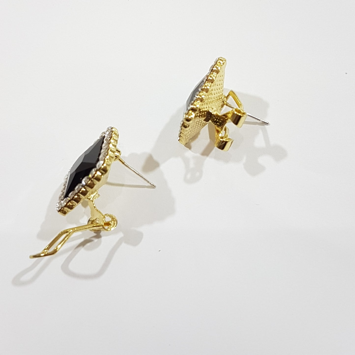 Black Rhinestone Diamante Earrings