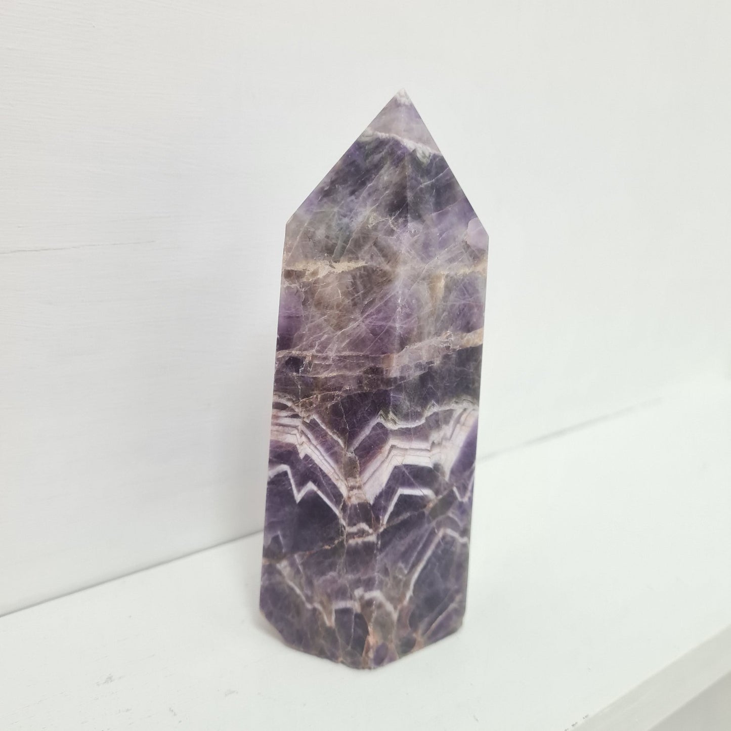 Chevron Amethyst Gemstone Tower