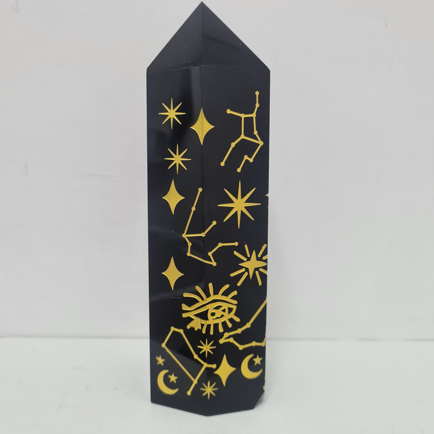 Black Obsidian Tower with Carvings