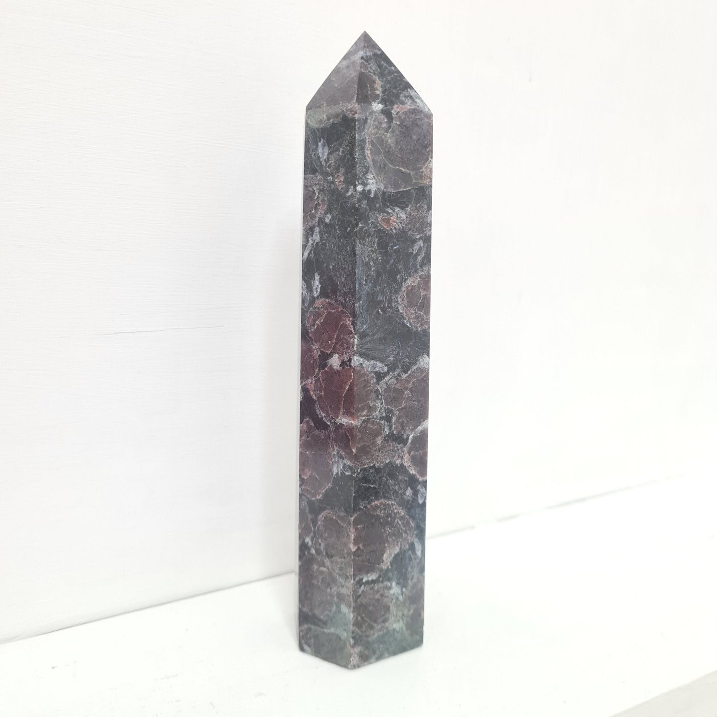 Arfvedsonite with Garnet Gemstone Tower